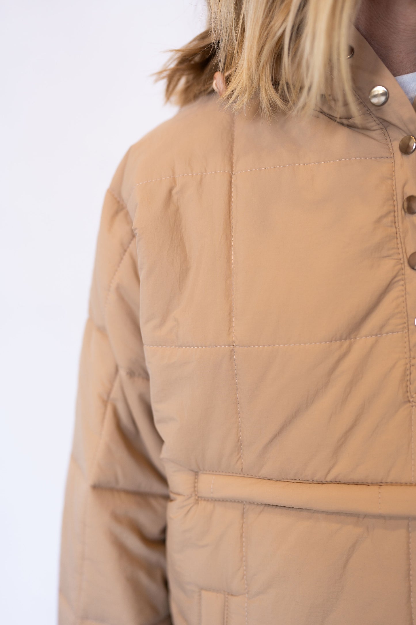 Peyton Puffer Jacket-Tan