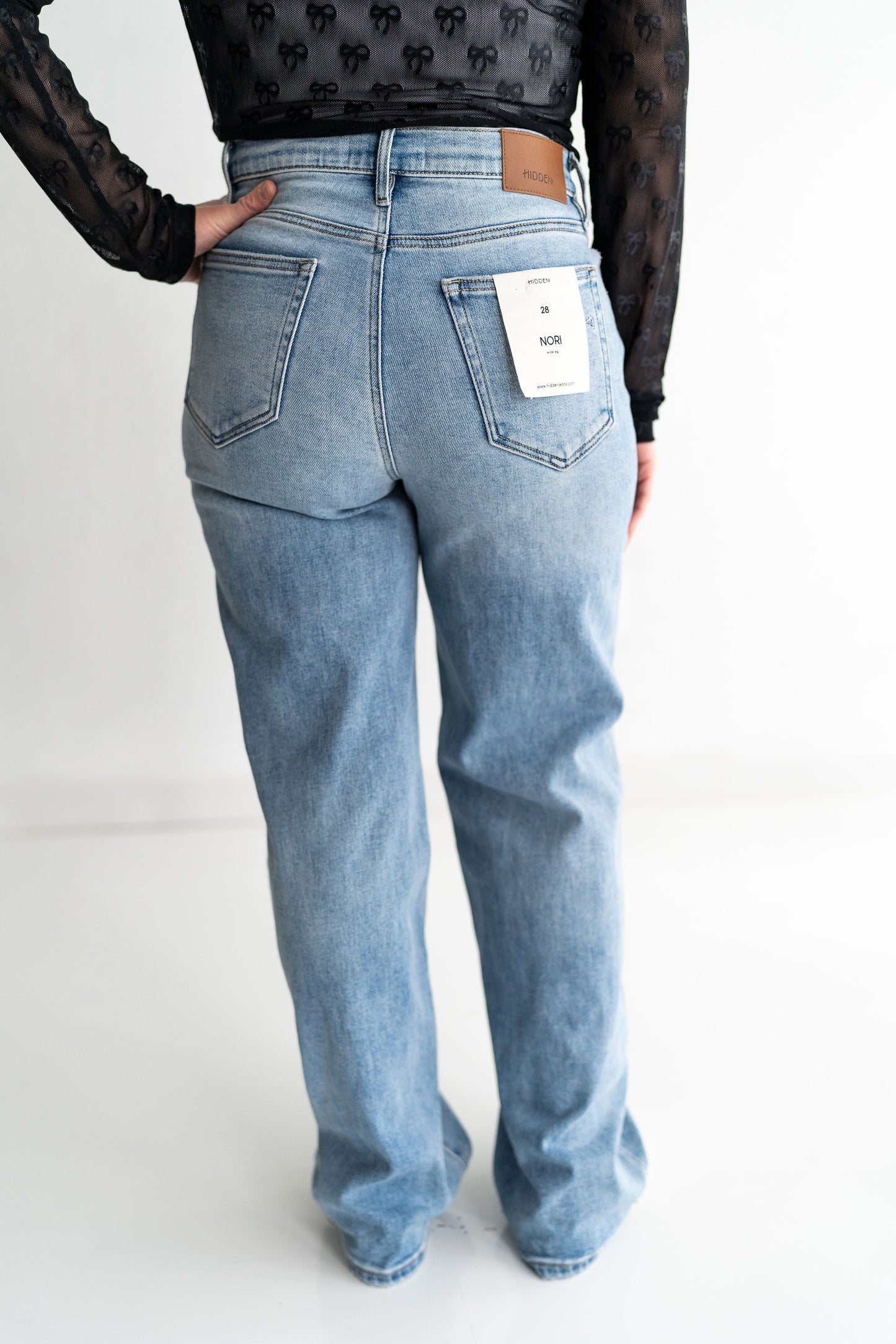 The " Nori" Crossover Waist Straight Leg Jeans-Hidden LA Jeans