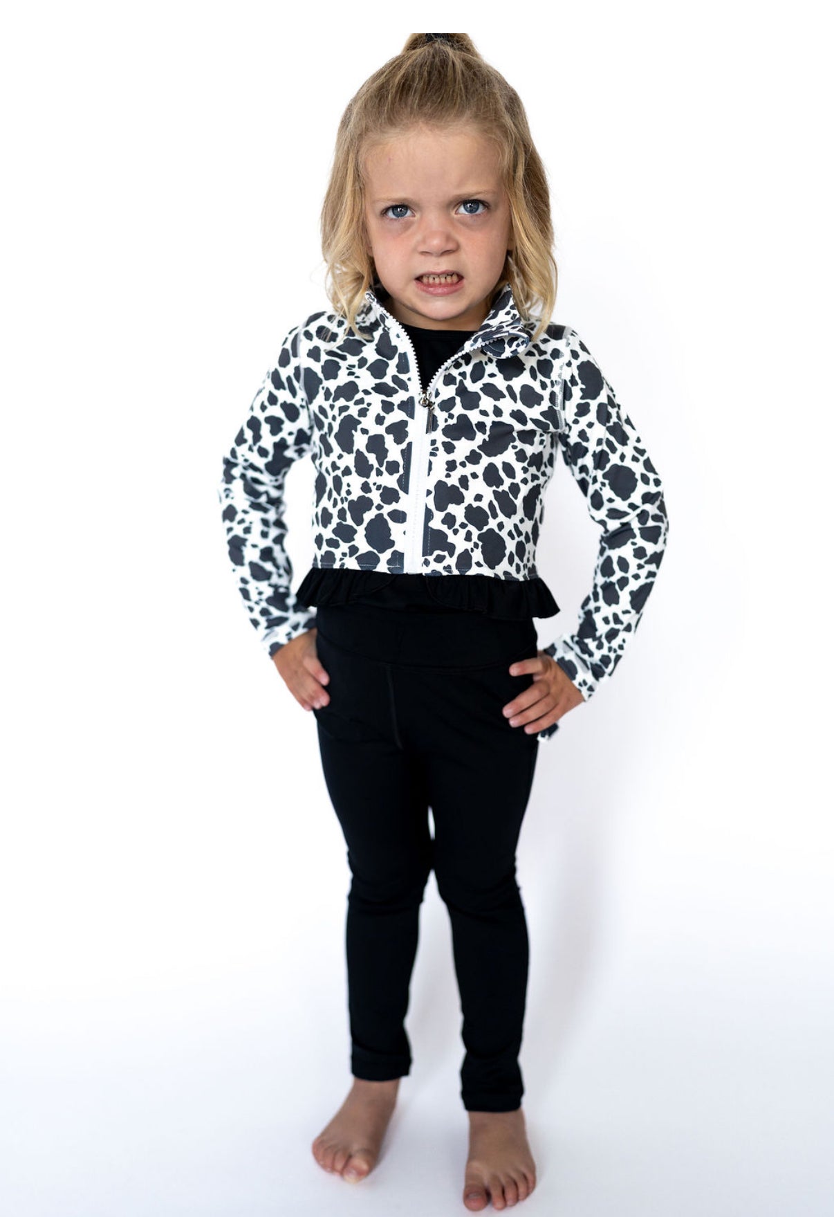 Clover Cropped Ruffle Jacket-Moo Crew