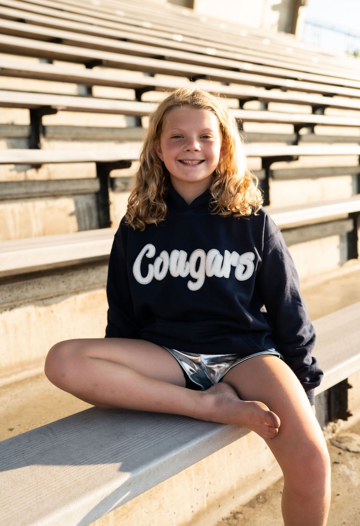 Navy Cougar Patch Spirit Hoodie – Youth