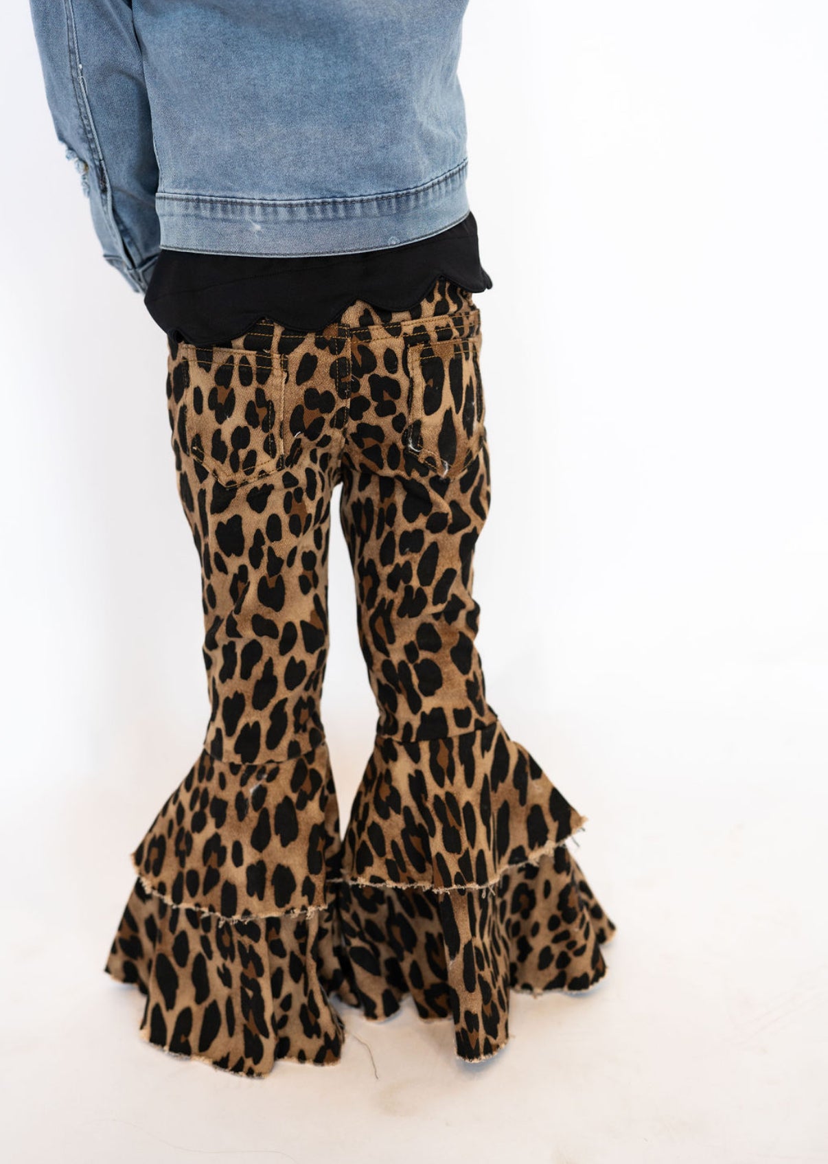 Girl's Leopard Flare Jeans