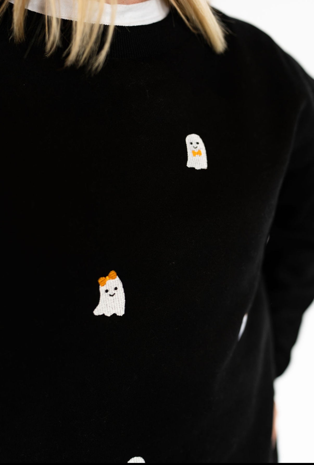 Simply Southern Embroidered Ghost Crew Neck-Adult