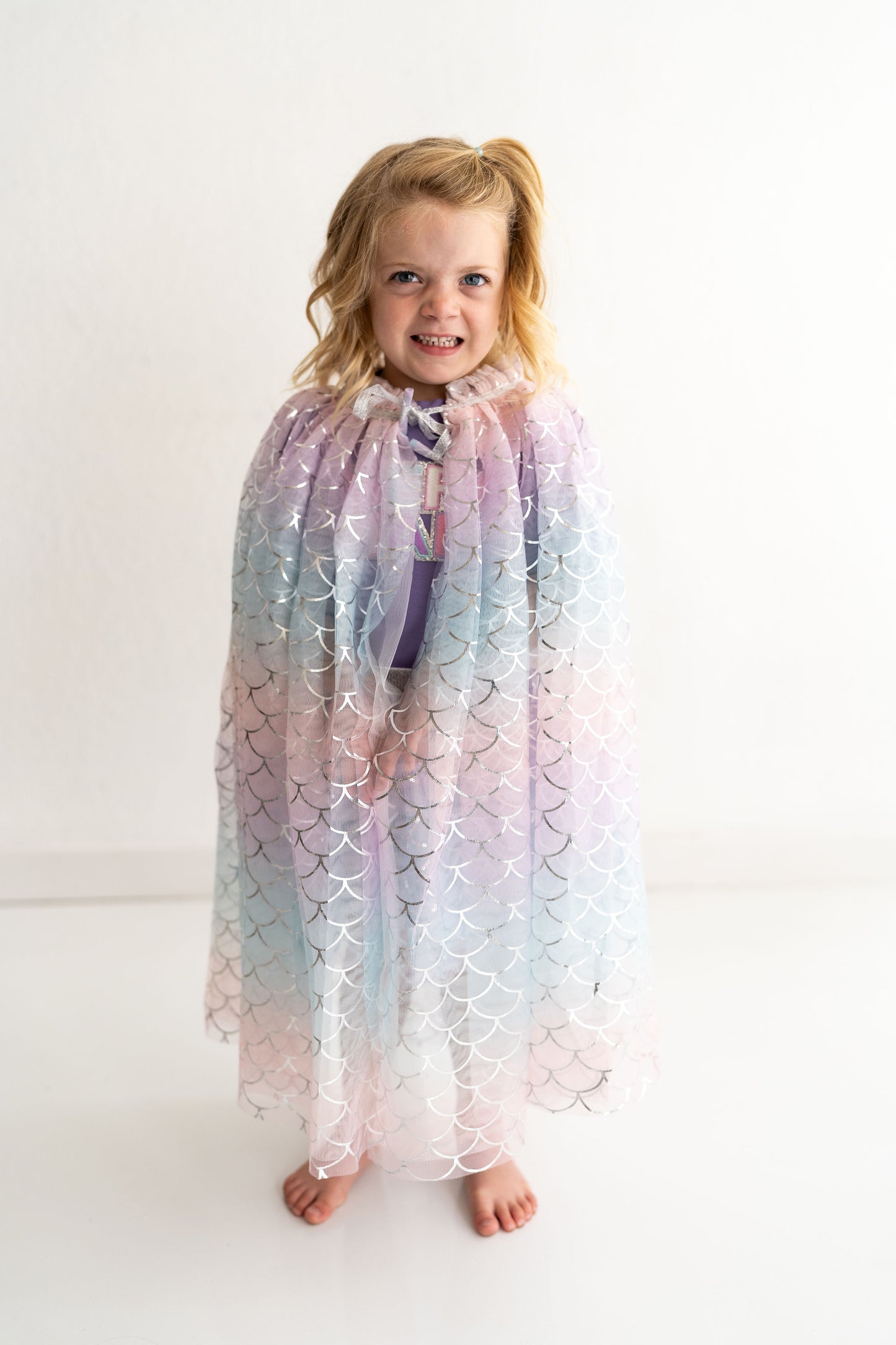 design for ages 3-6 years old, mermaid scale design with sequins, non irritating and soft tulle, great for dress up or to wear with the mermaid skirt and top