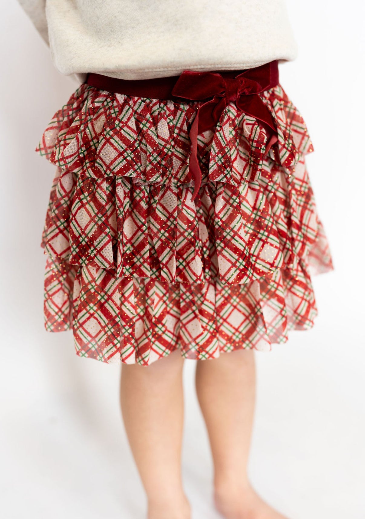 Sweet Wink Plaid Tiered Tutu Skirt