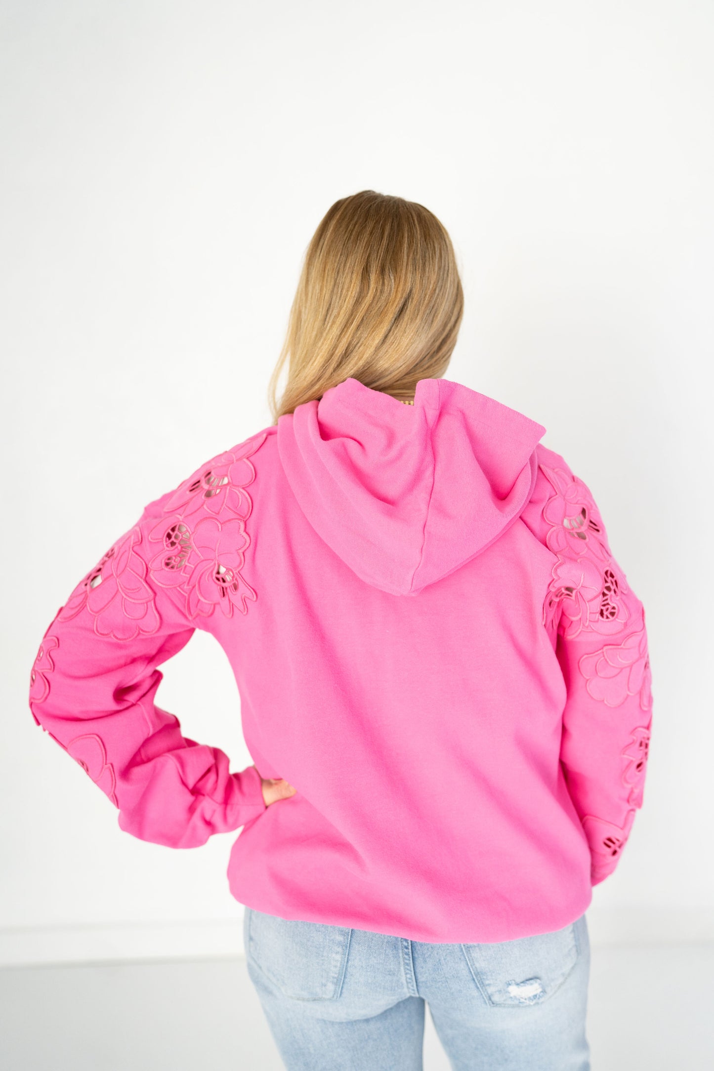 Womens Pink Petal Hoodie