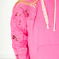 Womens Pink Petal Hoodie