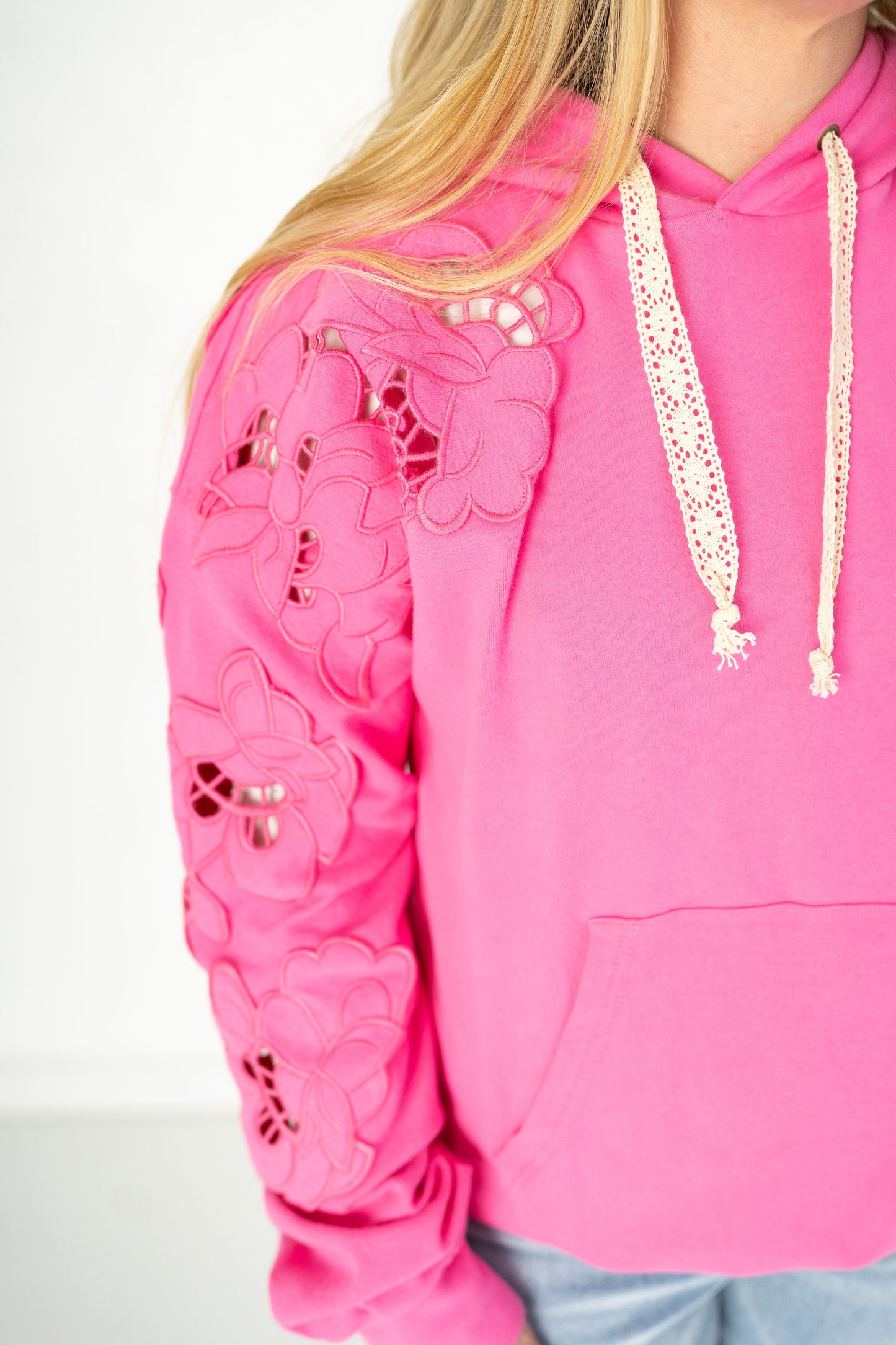 Womens Pink Petal Hoodie