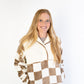 Womens Checkered Fleece Snap Hoodie