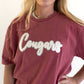 Adult "Cougars" Chenille Patch Tee