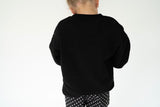 Lulu Mac Black Mini Polka Dot Crewneck | Youth