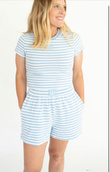 Lulu Mac Stripe Mono-Tag Short-Light Blue | Women's