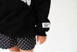Lulu Mac Black Mini Polka Dot Crewneck | Youth