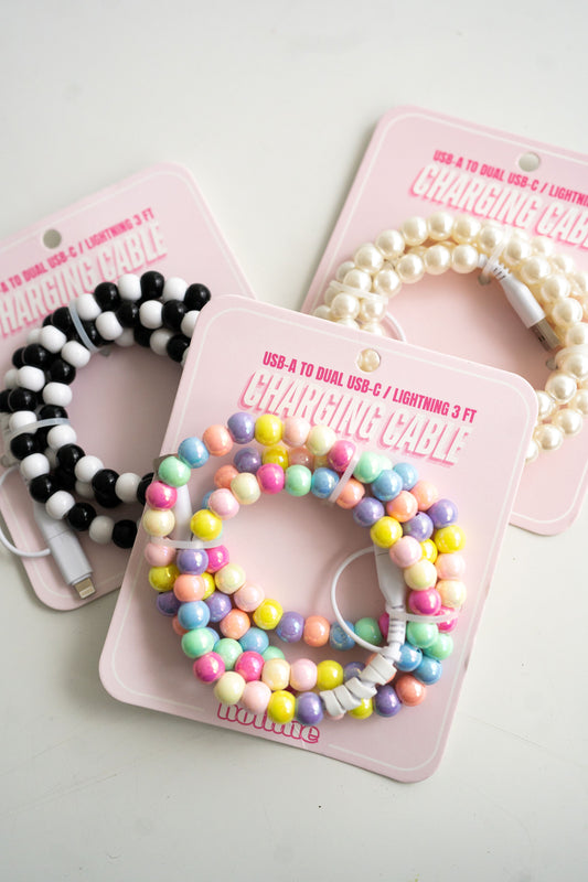 Beaded phone chargers