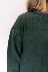 Everyday Corded Crew-Olive Green