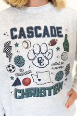 Cougar Spirit Collage Crewneck ( Adult & Youth )