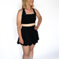 Scalloped Perfection Skort – Black