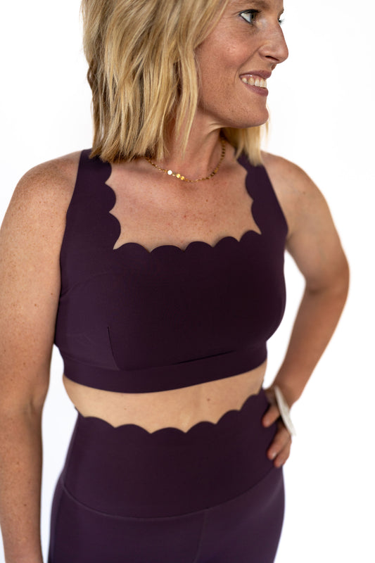 Scalloped Perfection Sports Bra – Plum
