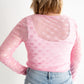 Pink Bow Mesh Long Sleeve Top | Sugar & Sheer