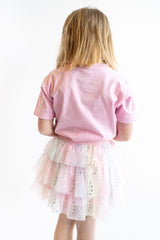 Sweet Wink Pink Bow Sequin Patch T-shirt | Toddler & Youth