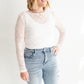 White Bow Mesh Long Sleeve Top | Sugar & Sheer