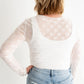 White Bow Mesh Long Sleeve Top | Sugar & Sheer