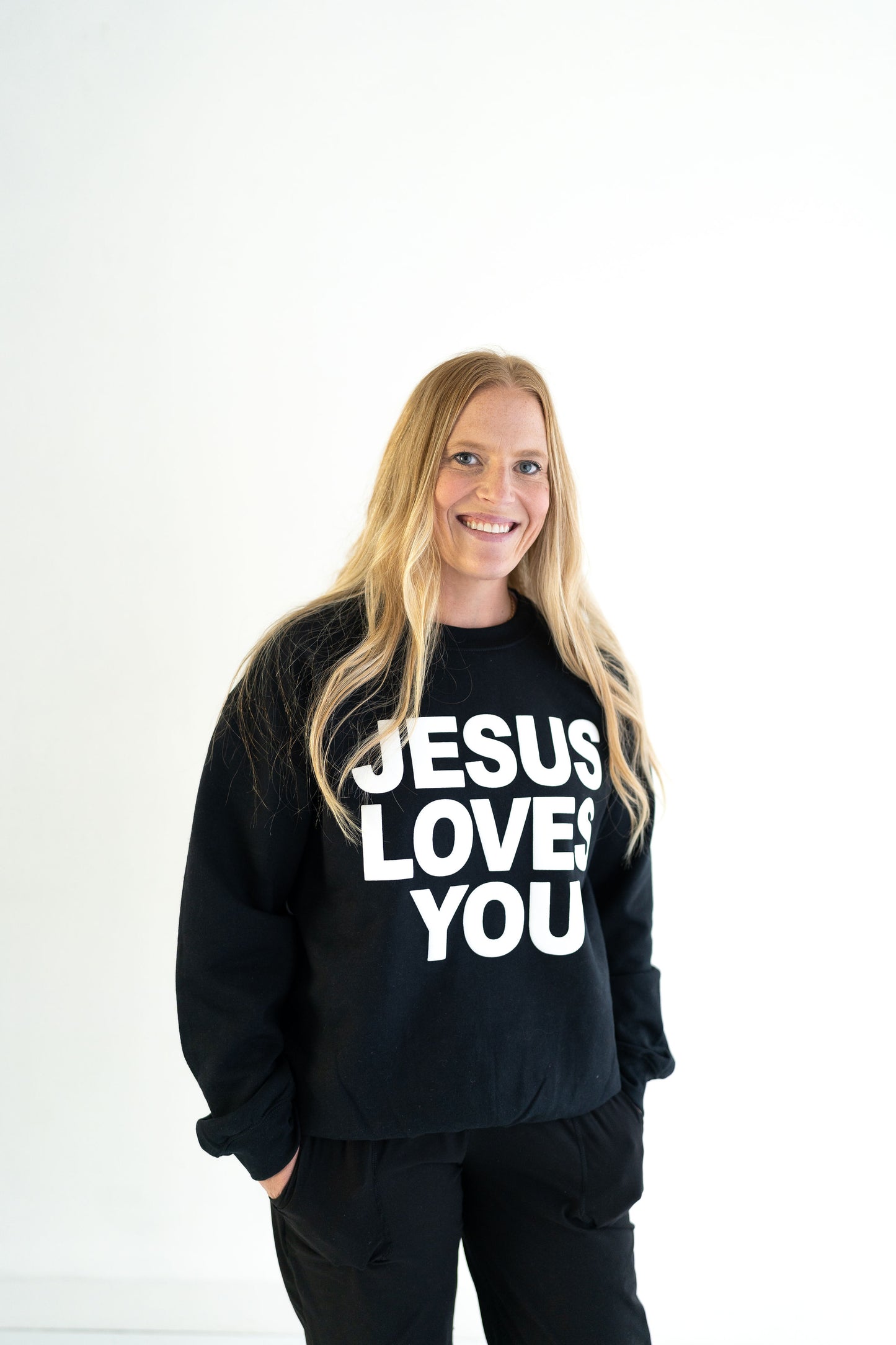 Women's Jesus Loves You Crewneck