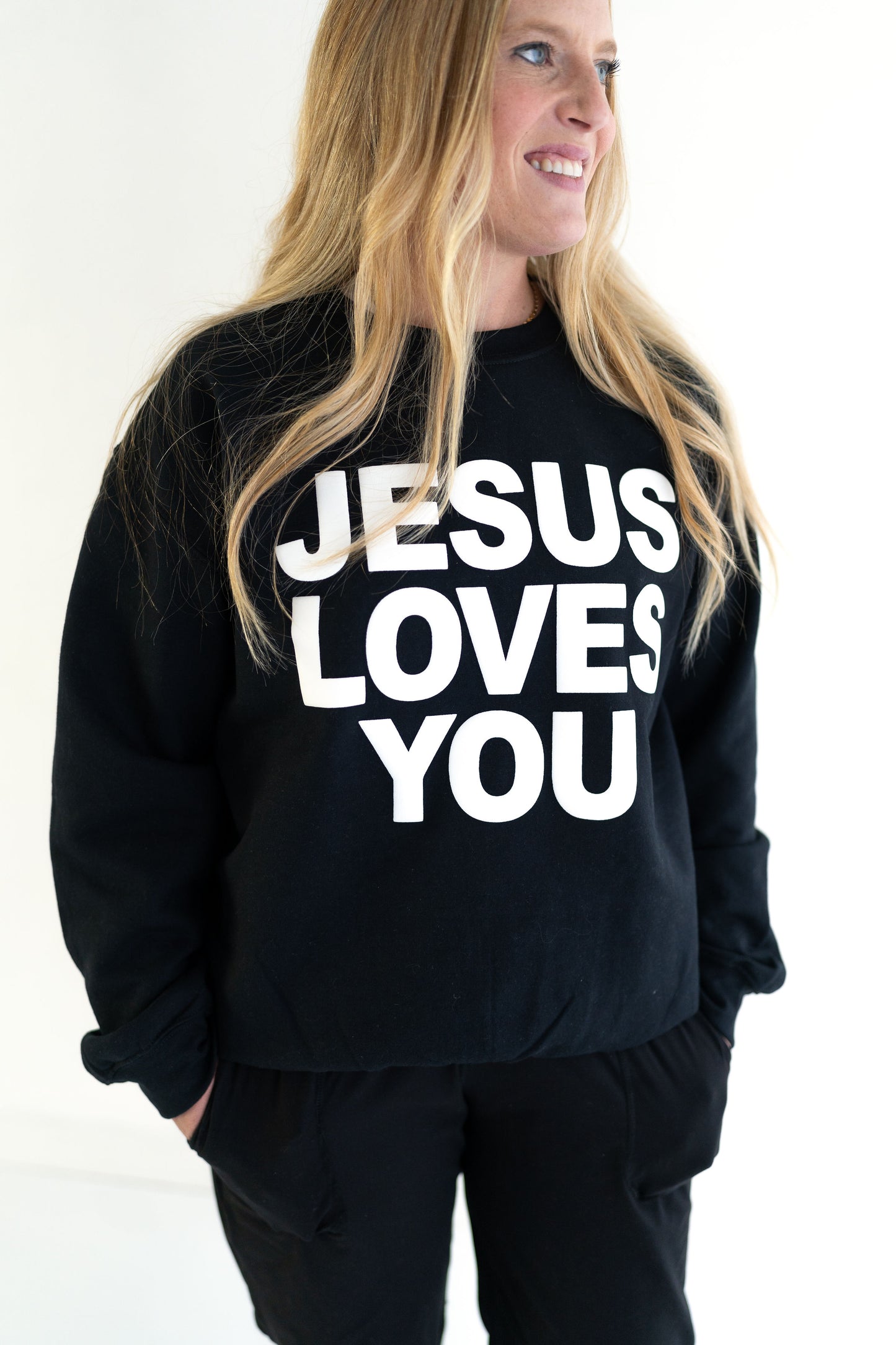 Women's Jesus Loves You Crewneck