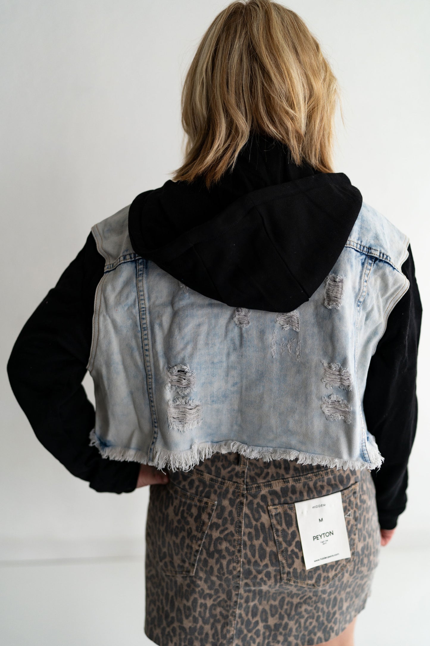 Peyton Cheetah Denimt Mini Skirt-Hidden Jeans
