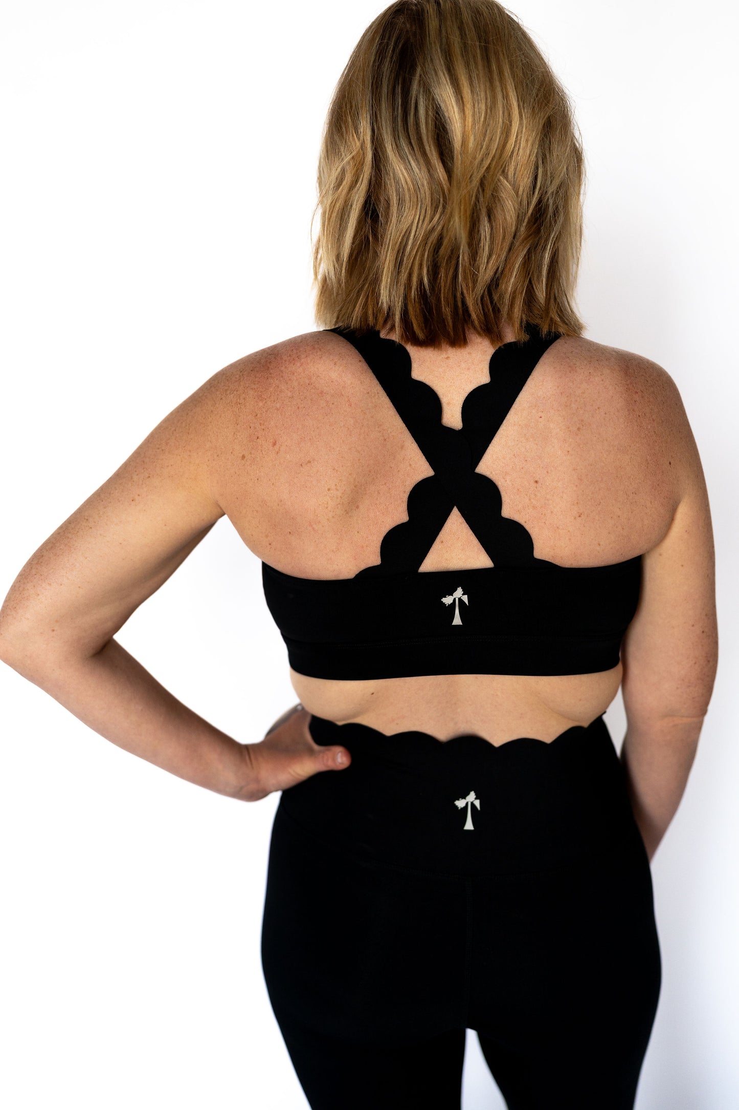 Scalloped Perfection Sports Bra – Black