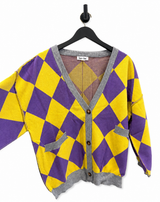 Purple & Gold Gameday Argyle Cardigan | Women's