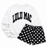 Lulu Mac White & Black Puff Crew Neck | Women's
