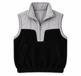 Light Gray & Black Sherpa Vest | Women's