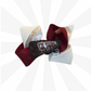 Child Maroon and Glitter White Game Day Bows