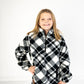 Youth Plaid Quarter Zip Fleece Jacket