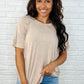 Easy Style Basic Mineral Wash Top in Ash Mocha