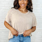 Easy Style Basic Mineral Wash Top in Ash Mocha