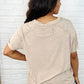 Easy Style Basic Mineral Wash Top in Ash Mocha