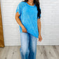 Easy Style Basic Mineral Wash Top in Deep Sky