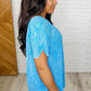 Easy Style Basic Mineral Wash Top in Deep Sky