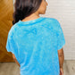 Easy Style Basic Mineral Wash Top in Deep Sky