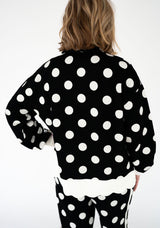 Simply Southern Scallop Black and White Polka Dot Quarter Zip | Women's