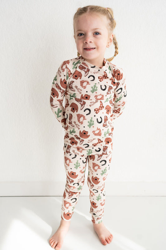 Premium Bamboo Fabric Toddler Cowboy Pajamas