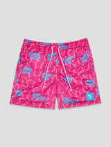 Baseballism Gumball Factory pink baseball print shorts with all over baseball pattern athletic shorts