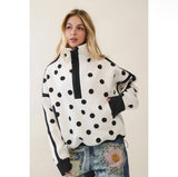 Veveret Polka Dot Contrast Pull Over | Women's