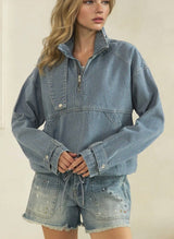 Veveret Seaside Stripe Quarter Zip | Women's