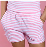 Lulu Mac Stripe Mono-Tag Short-Light Pink