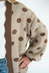 Vintage Polka Dot Scallop Cardigan | Women's