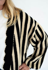IVE Riviera Stripe Scallop Cardigan | Women's