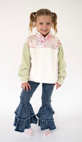 Urban Dark Wash Denim Double Ruffle Jeans Pants | Toddler & Youth