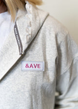 Ampersand Avenue University Full Zip-Grey Lace